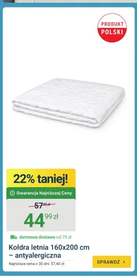 Kołdra letnia antyalergiczna polska 160x200cm promocja w ERLI