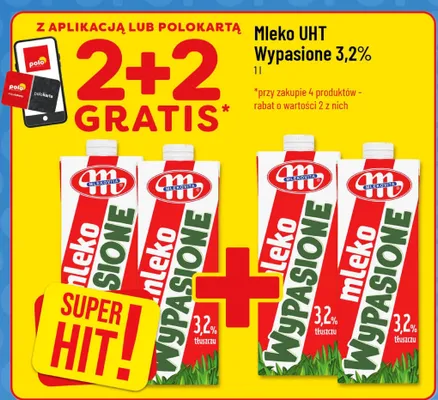 Mleko UHT Wypasione 3,2% Mlekovita promocja w POLOmarket