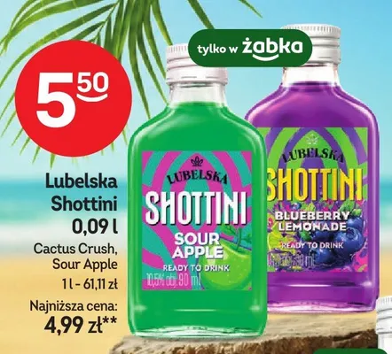 Likier Lubelska Shottini Blueberry Lemonade promocja w Żabka