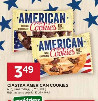 Ciastka American Cookies promocja w Stokrotka
