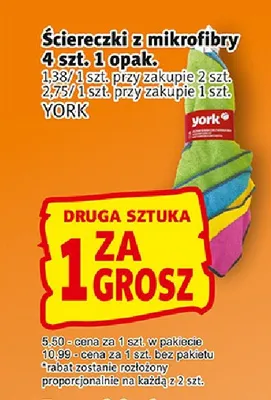 Ściereczki z mikrofibry 4 szt. York promocja w Prim Market