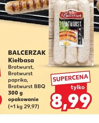 Kiełbasa Bratwurst paprika Balcerzak promocja w Kaufland