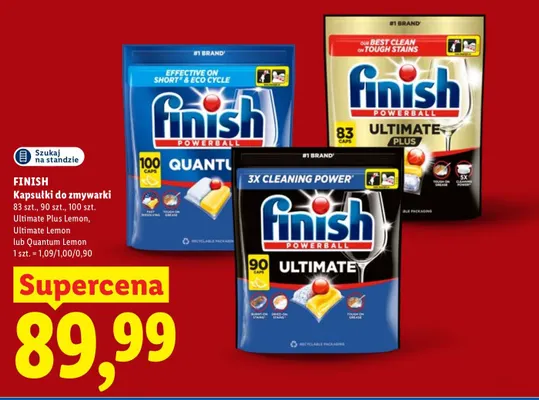 Kapsułki do zmywarki Finish Ultimate Plus Lemon promocja w Lidl