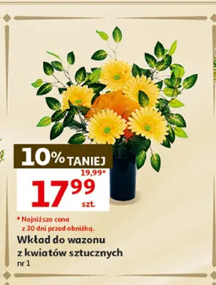 Wkład do wazonu z kwiatów sztucznych nr 1 promocja w Auchan
