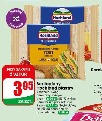 Ser topiony Hochland plastry promocja w Dino