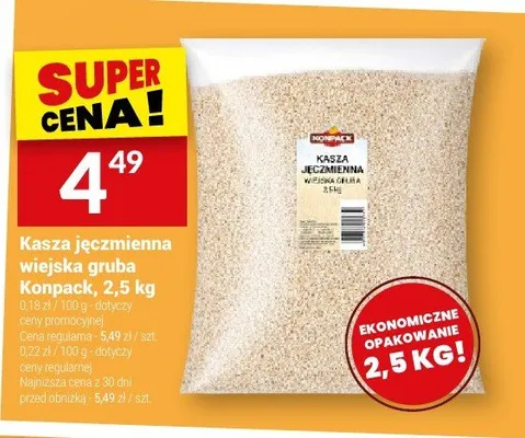 Kasza jęczmienna wiejska gruba Konpack promocja w Twój Market