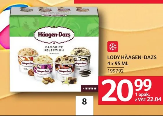 Lody Häagen-Dazs Favorite Selection 4-pak promocja w Selgros