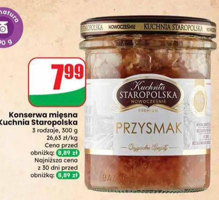 Konserwa mięsna przysmak promocja w Dino