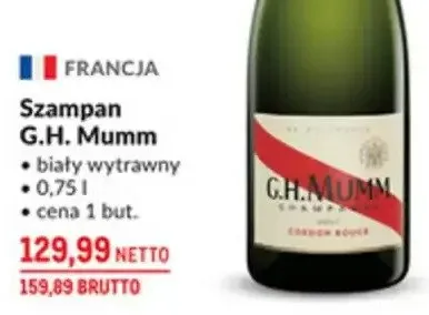 Szampan G.H. Mumm biały wytrawny promocja w Makro