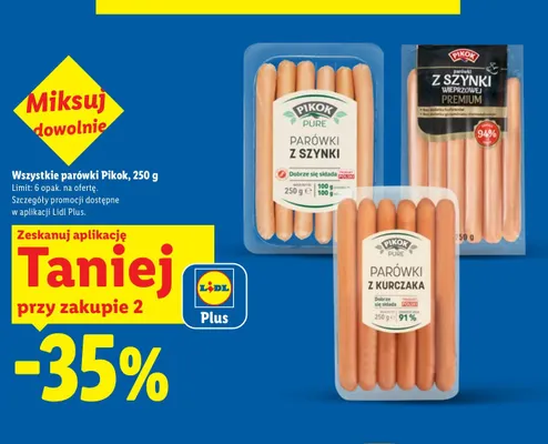 Parówki Pikok promocja w Lidl