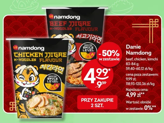 Danie Namdong beef, chicken, kimchi promocja w Żabka