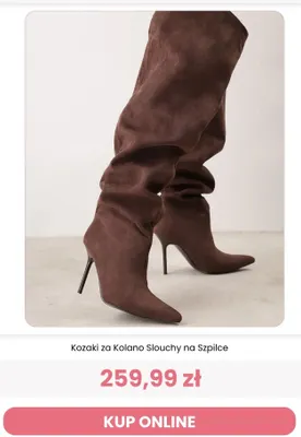 Kozaki za kolano slouchy na szpilce Reneé promocja w Renee