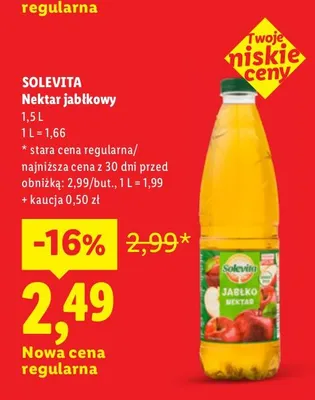 Nektar jabłkowy Solevita promocja w Lidl