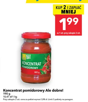 Koncentrat pomidorowy Ale dobre! promocja w LEWIATAN