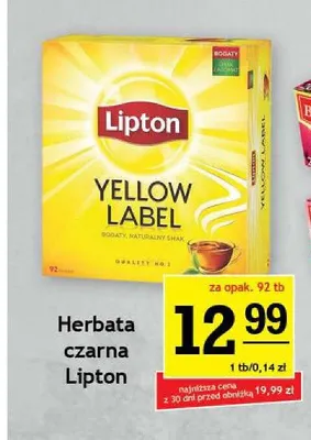 Herbata czarna Lipton Yellow Label promocja w Gram Market