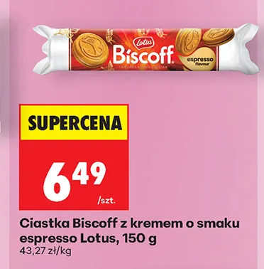 Ciastka Biscoff z kremem o smaku espresso Lotus promocja w Biedronka