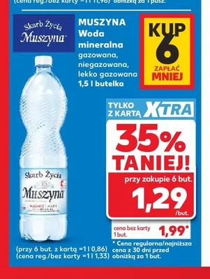 Woda mineralna lekko gazowana Muszyna Skarb Życia promocja w Kaufland