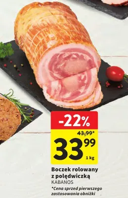 Boczek rolowany z podpędniczką promocja w Intermarche