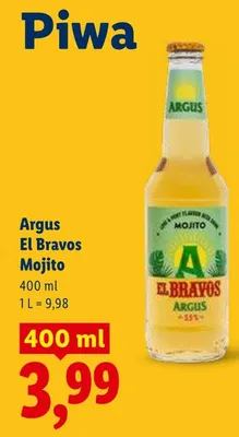 Piwo argus el bravos mojito promocja w Lidl