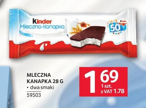 Mleczna kanapka Kinder promocja w Selgros