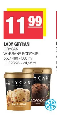 Lody bakaliowe Grycan promocja w SPAR