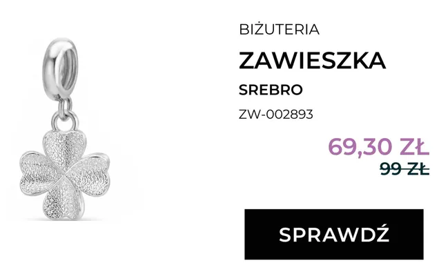 Zawieszka srebro Briju promocja w Briju