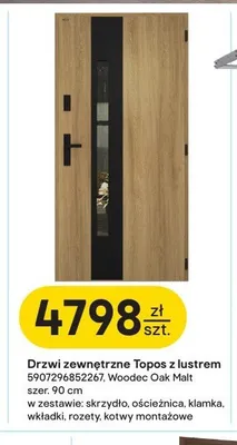 Drzwi zewnętrzne Topos z lustrem Wiśniowski promocja w Castorama