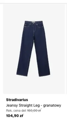Jeansy Straight Leg Stradivarius granatowy promocja w Lounge by Zalando