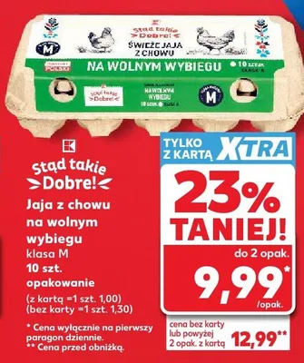 Jaja z chowu na wolnym wybiegu klasa M Stąd takie Dobre 10szt. promocja w Kaufland
