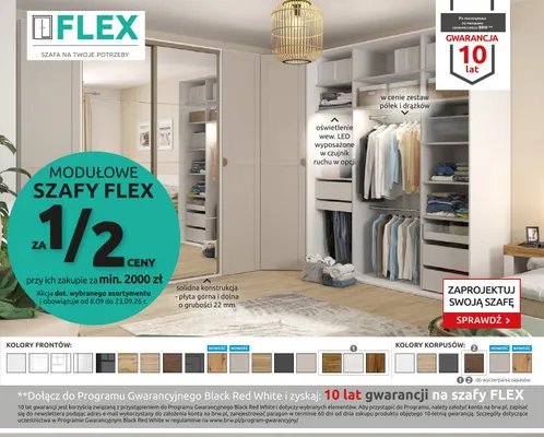 Modułowe szafy Flex promocja w Black Red White