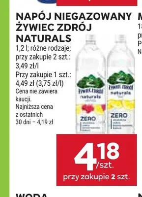 Napój niegazowany Żywiec Zdrój Naturals promocja w Stokrotka
