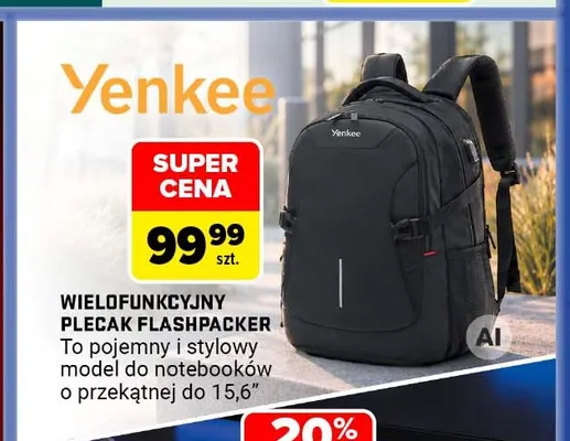 Wielofunkcyjny plecak Flashpacker Yenkee promocja w Carrefour