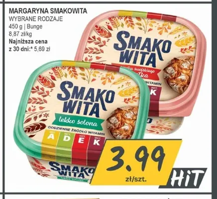 Margaryna Smakowita lekko solona promocja w Słoneczko