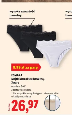 Majtki damskie z bawełną Esmara 3-pak promocja w Lidl