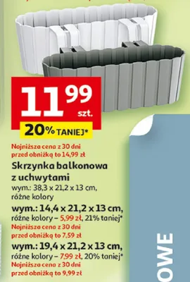 Skrzynka balkonowa z uchwytami 38,3x21,2x13cm promocja w Auchan
