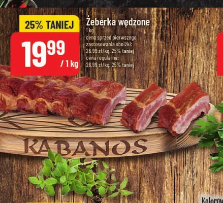 Żeberka wędzone Kabanos promocja w POLOmarket