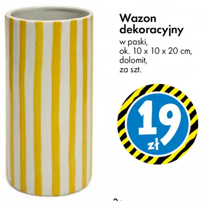 Wazon dekoracyjny w paski promocja w Tedi