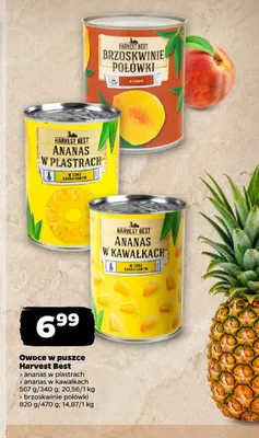 Ananas w puszce w kawałkach Harvest Best promocja w Netto