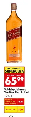 Whisky Red Label 1 l promocja w Biedronka