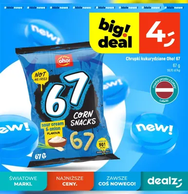 Chrupki kukurydziane Oho! 67 promocja w Dealz