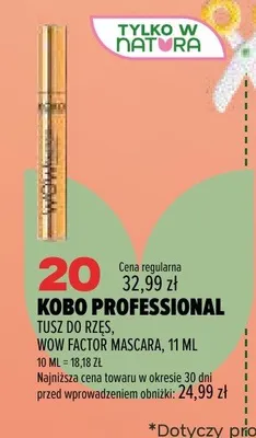Tusz do rzęs Kobo Professional Wow Factor Mascara promocja w Drogerie Natura