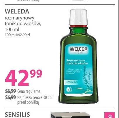 Rozmarynowy tonik do włosów Weleda promocja w Hebe