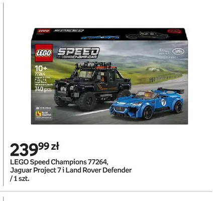 Klocki LEGO Speed Champions 77264 Jaguar Project 7 i Land Rover Defender promocja w Empik