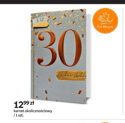 Karnet okolicznościowy 30 Pan Dragon promocja w Empik