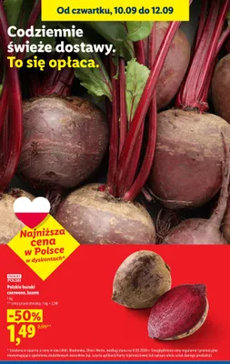 Polskie buraki czerwone luzem promocja w Lidl