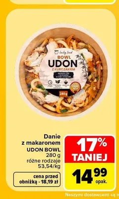 Danie z makaronem Udon Bowl promocja w Carrefour Market