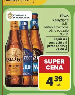 Piwo bezalkoholowe Książęce promocja w Carrefour
