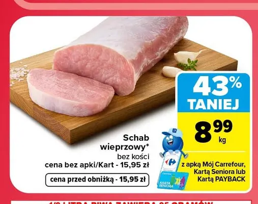 Schab wieprzowy bez kości promocja w Carrefour Market