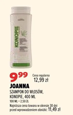 Szampon do włosów Joanna Konopie promocja w Drogerie Natura