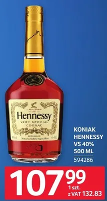 Brandy HENNESSY VS 40% 500 ML promocja w Selgros